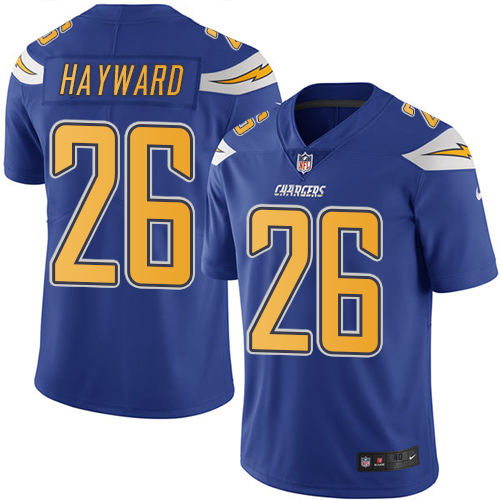 Men's Elite Casey Hayward Nike Jersey Electric Blue - #26 Rush NFL Los Angeles Chargers